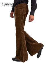 Men’s Corduroy Bell Bottom Pants – Slim Fit Flared Trousers