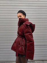 Women’s Hooded Padded Winter Jacket – Belted Waist Full Sleeve Coat