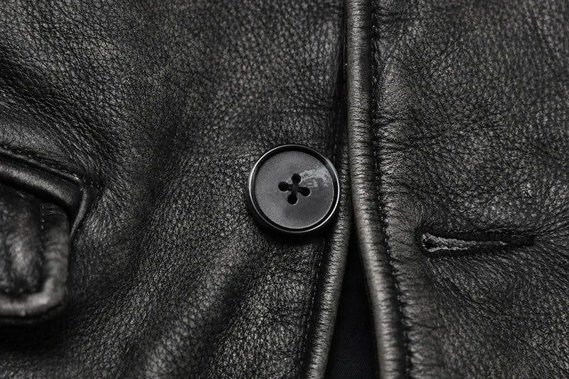 Vintage Genuine Cowhide Leather Vest – Men’s Sleeveless Jacket