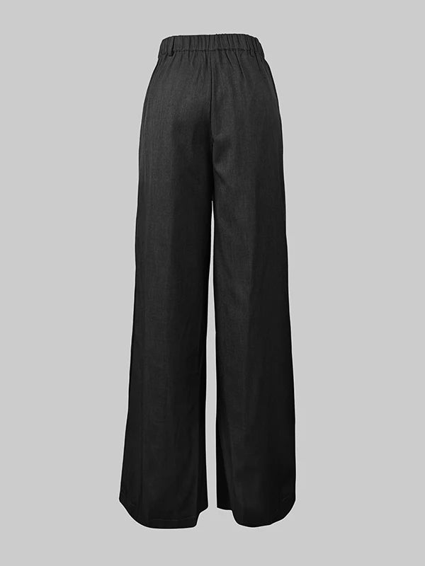 Women’s High Waisted Wide Leg Suit Pants – Asymmetric Design Trouser